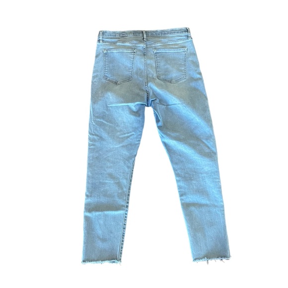 Banana Republic medium wash button fly raw hem high waist denim jean size 31 - Picture 7 of 11